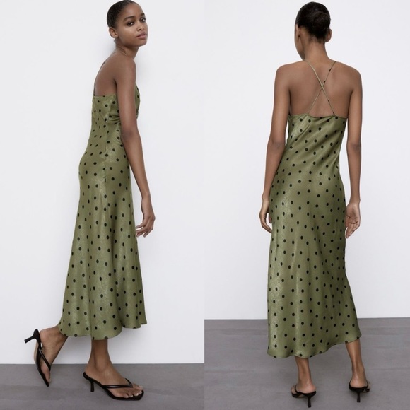 Zara Polka Dot Slip Dress - Picture 3 of 4